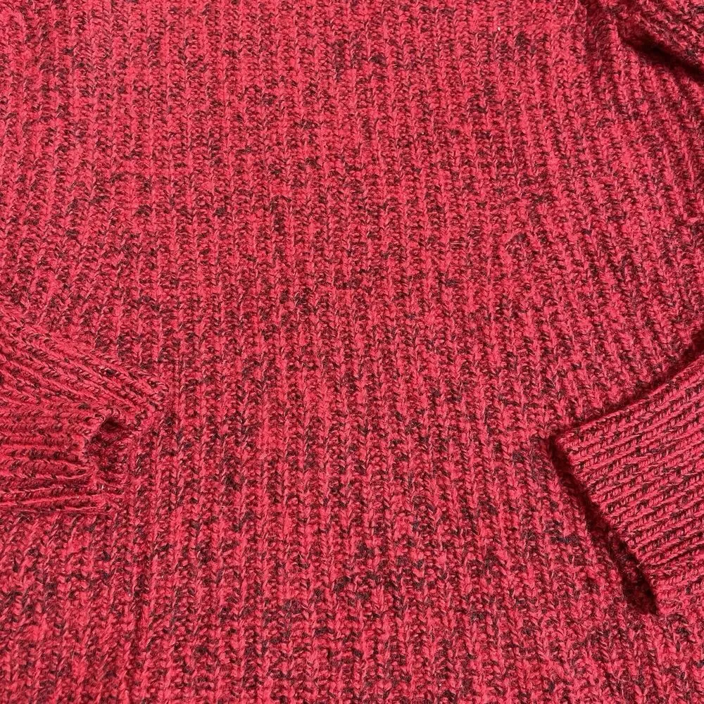 Athleta Sierra Crew Wool Blend Rib Knit Sweater Womens Size S Red Marl Cozy Warm